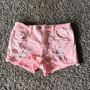 American Eagle Outfitters Pink Distressed Jean Shorts
